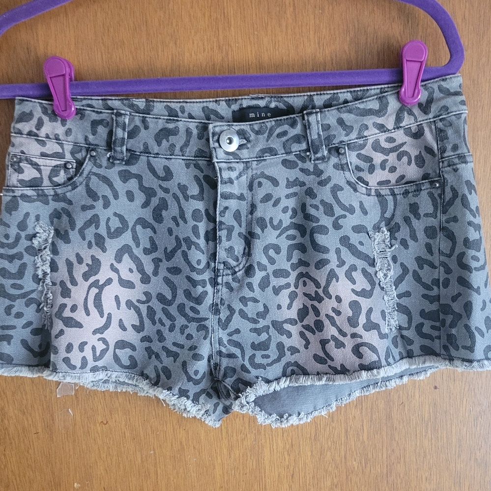 NWOT Sexy Mine Denim Leopard-print Shorts